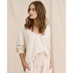 The Great U-Neck Teammate Sweatshirt Washed White